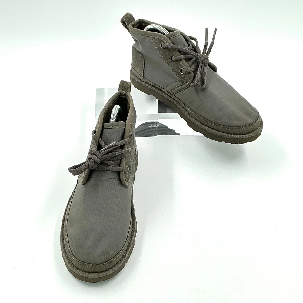 UGG Mens Size 6 Neumel Ripstop Grey Suede Lace Up Ankle Boots